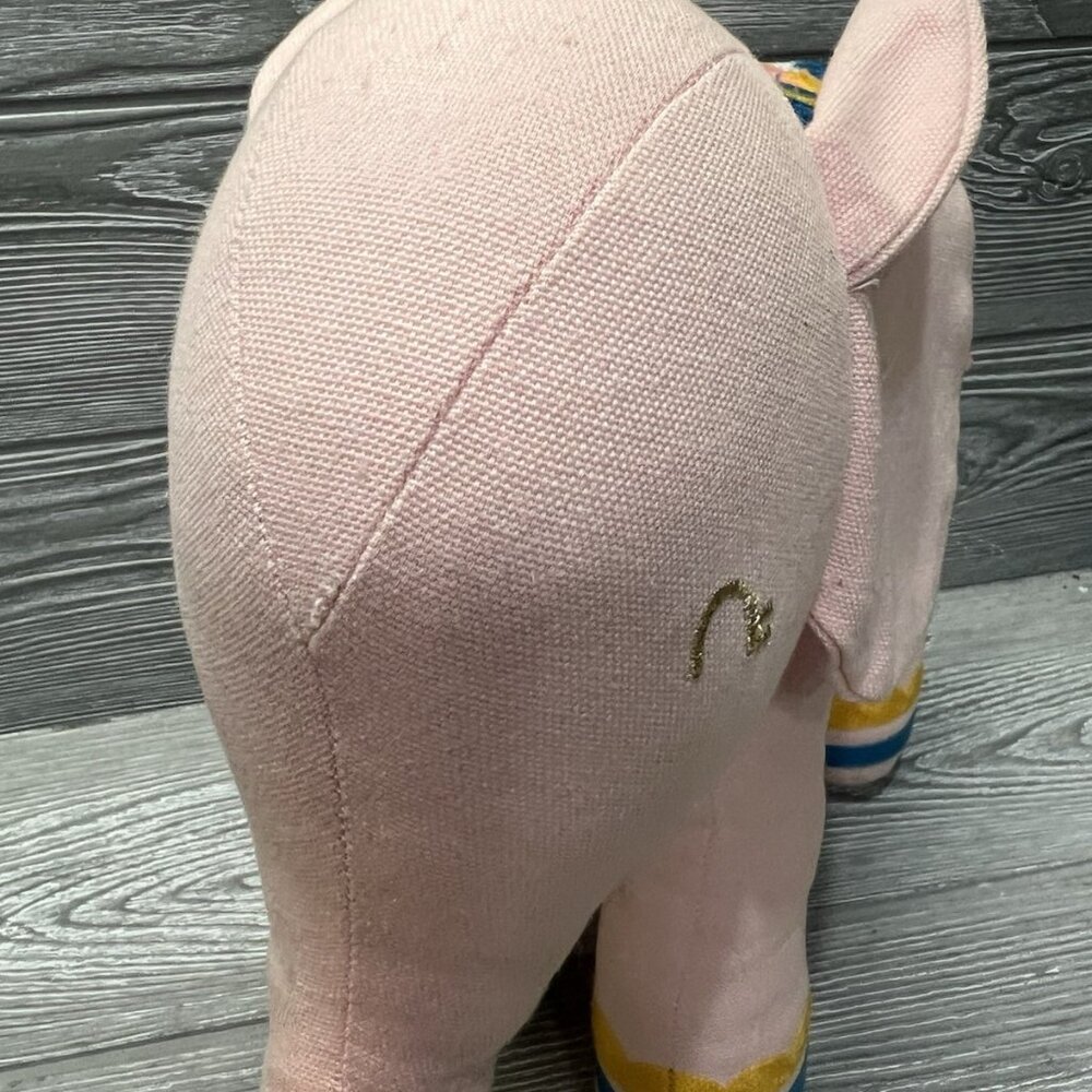 Pillowfort Pink Elephant Plush Embroidered Decorative Stuffed Animal Pillow - Picture 5 of 9